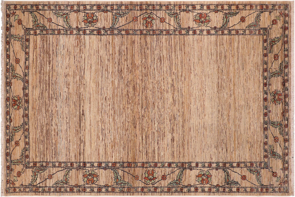 handmade Modern Gabbeh Beige Rust Hand Knotted RECTANGLE 100% WOOL area rug 6' x 9'
