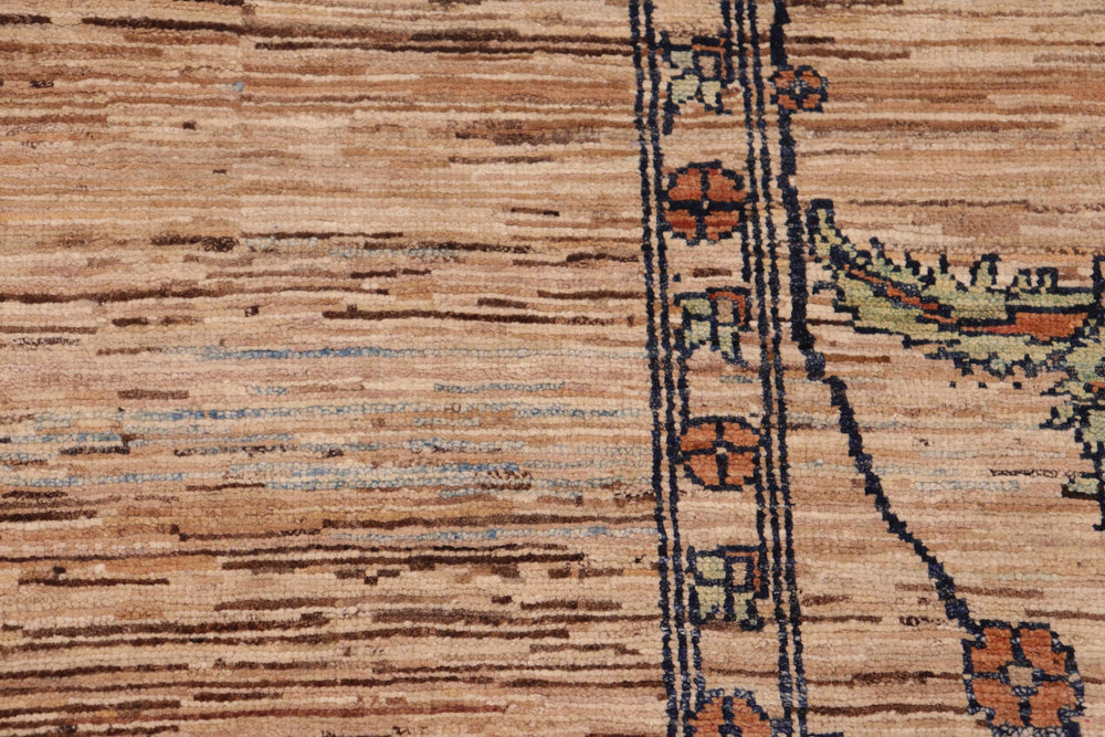handmade Modern Gabbeh Beige Rust Hand Knotted RECTANGLE 100% WOOL area rug 6' x 9'