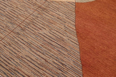 handmade Modern Gabbeh Orange Brown Hand Knotted RECTANGLE 100% WOOL area rug 6' x 9'
