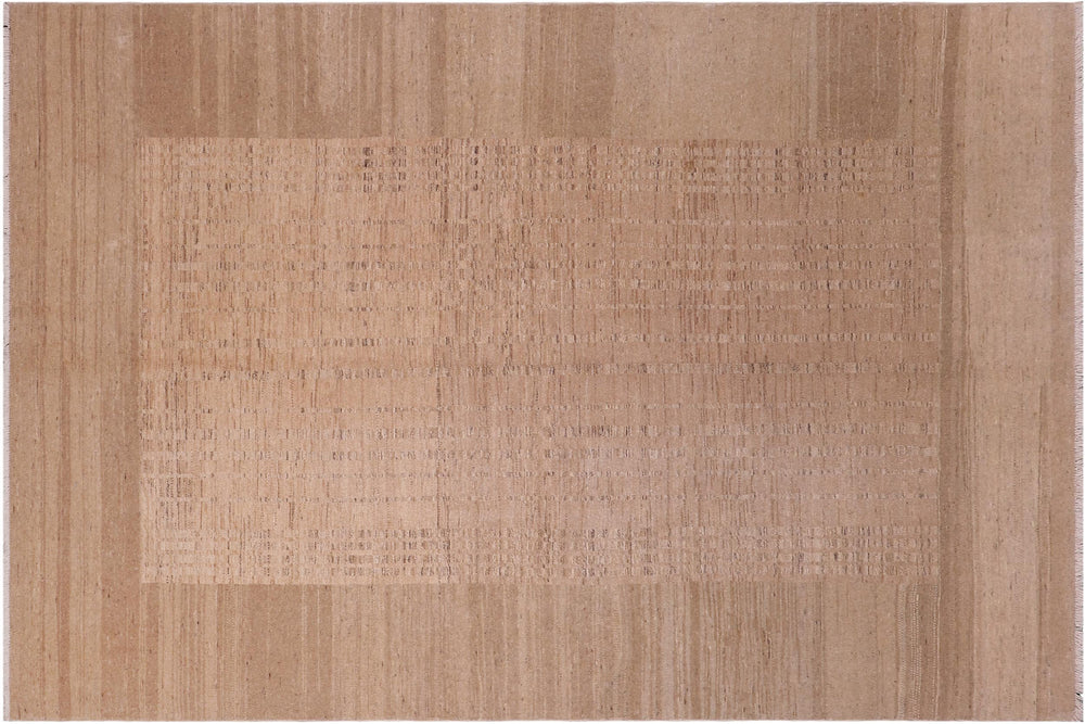 handmade Modern Gabbeh Tan Beige Hand Knotted RECTANGLE 100% WOOL area rug 6' x 9'
