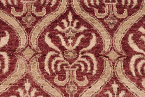 handmade Transitional Kafkaz Red Tan Hand Knotted RECTANGLE 100% WOOL area rug 6' x 9'