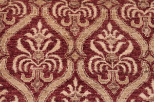 handmade Transitional Kafkaz Red Tan Hand Knotted RECTANGLE 100% WOOL area rug 6' x 9'