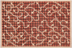 handmade Modern Kafkaz Orange Tan Hand Knotted RECTANGLE 100% WOOL area rug 6' x 9'