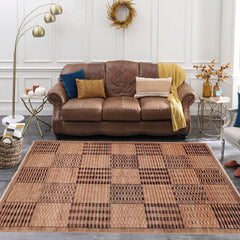 handmade Modern Gabbeh Beige Tan Hand Knotted RECTANGLE 100% WOOL area rug 6' x 9'