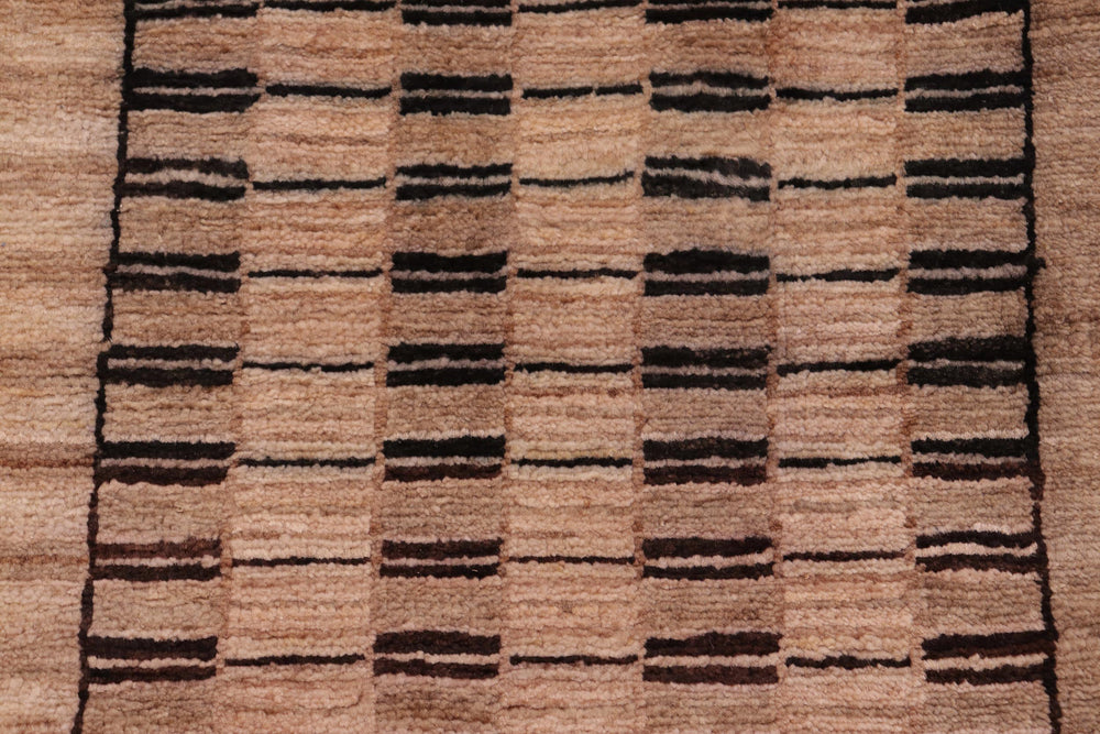 handmade Modern Gabbeh Beige Tan Hand Knotted RECTANGLE 100% WOOL area rug 6' x 9'