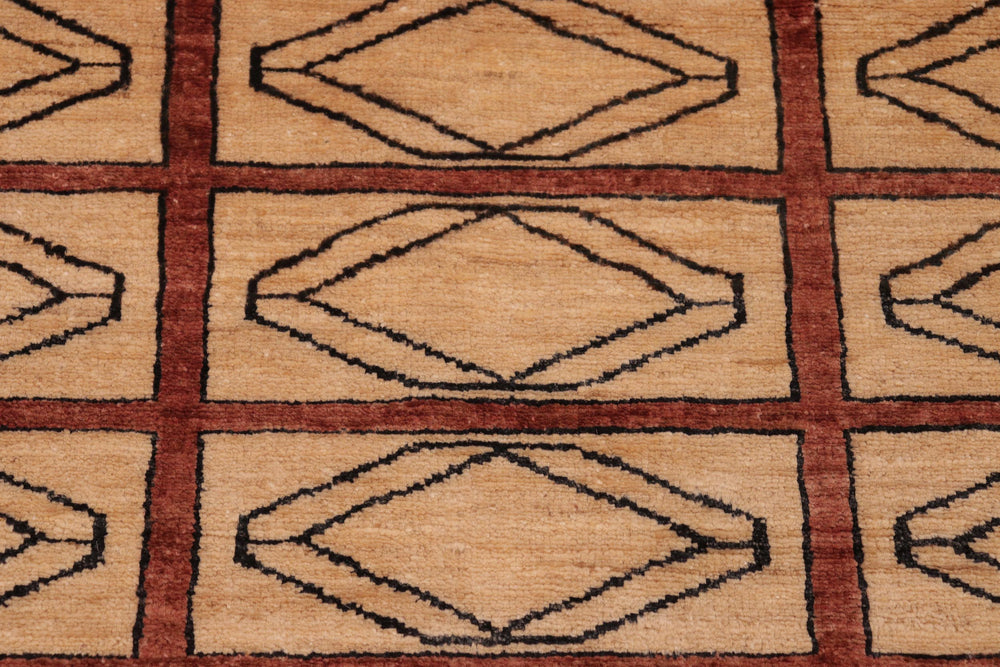 handmade Modern Gabbeh Beige Rust Hand Knotted RECTANGLE 100% WOOL area rug 6' x 9'
