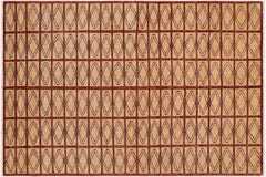 Modern Ziegler Remedios Beige/Rust Wool Rug - 6'0'' x 8'9''