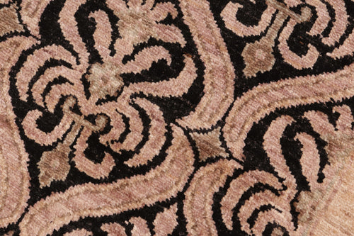 handmade Transitional Kafkaz Black Tan Hand Knotted RECTANGLE 100% WOOL area rug 6' x 9'