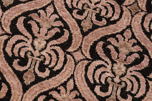 handmade Transitional Kafkaz Black Tan Hand Knotted RECTANGLE 100% WOOL area rug 6' x 9'