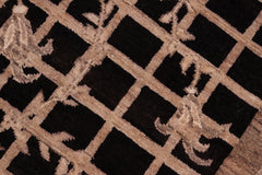 handmade Modern Kafkaz Black Brown Hand Knotted RECTANGLE 100% WOOL area rug 6' x 9'
