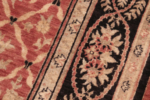 handmade Transitional Kafkaz Red Black Hand Knotted RECTANGLE 100% WOOL area rug 6' x 9'