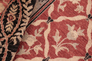 handmade Transitional Kafkaz Red Black Hand Knotted RECTANGLE 100% WOOL area rug 6' x 9'