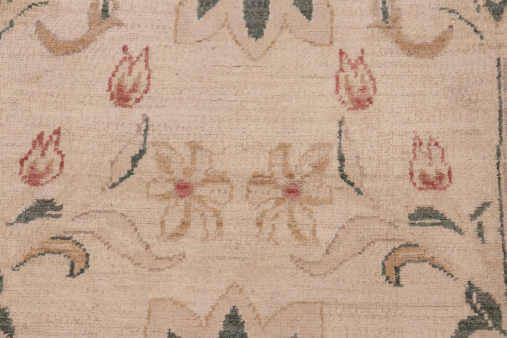 handmade Modern Kafkaz Tan Green Hand Knotted RECTANGLE 100% WOOL area rug 6' x 9'