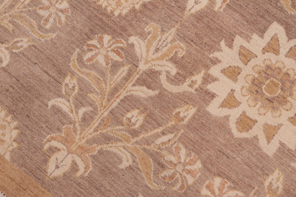 handmade Modern Kafkaz Brown Gold Hand Knotted RECTANGLE 100% WOOL area rug 6' x 9'