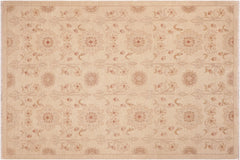 handmade Modern Kafkaz Beige Gold Hand Knotted RECTANGLE 100% WOOL area rug 6' x 9'