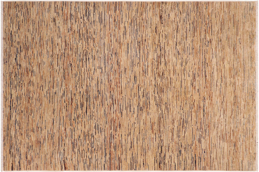 handmade Modern Gabbeh Tan Beige Hand Knotted RECTANGLE 100% WOOL area rug 6' x 9'