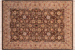 handmade Transitional  Brown Taupe Hand Knotted RECTANGLE 100% WOOL area rug 6x9