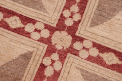 handmade Modern Kafkaz Red Tan Hand Knotted RECTANGLE 100% WOOL area rug 6' x 9'