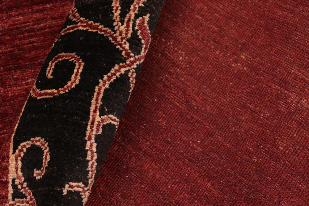 handmade Modern Kafkaz Red Black Hand Knotted RECTANGLE 100% WOOL area rug 6' x 10'