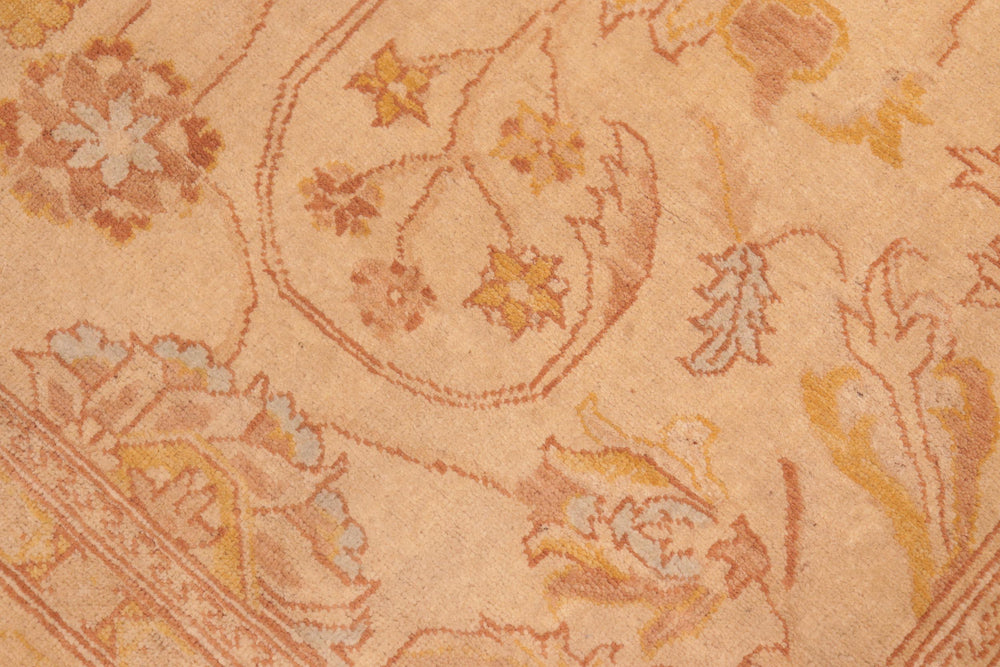 handmade Traditional Kafkaz Beige Tan Hand Knotted RECTANGLE 100% WOOL area rug 7x8