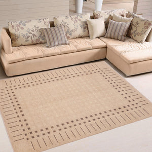 handmade Modern Kafkaz Tan Brown Hand Knotted RECTANGLE 100% WOOL area rug 6' x 9'