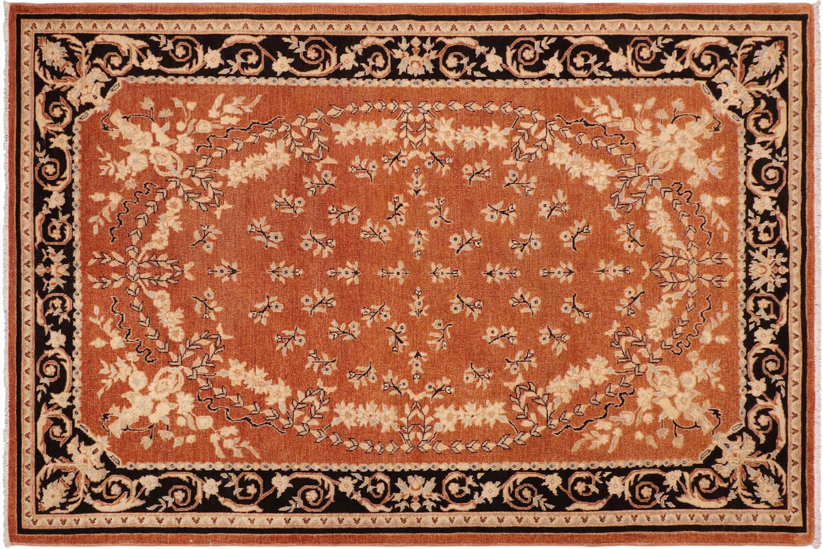 Bohemian Ziegler Yanira Rust/Black Wool Rug - 6'3'' x 8'10''