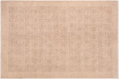 handmade Modern Kafkaz Tan Brown Hand Knotted RECTANGLE 100% WOOL area rug 6' x 9'