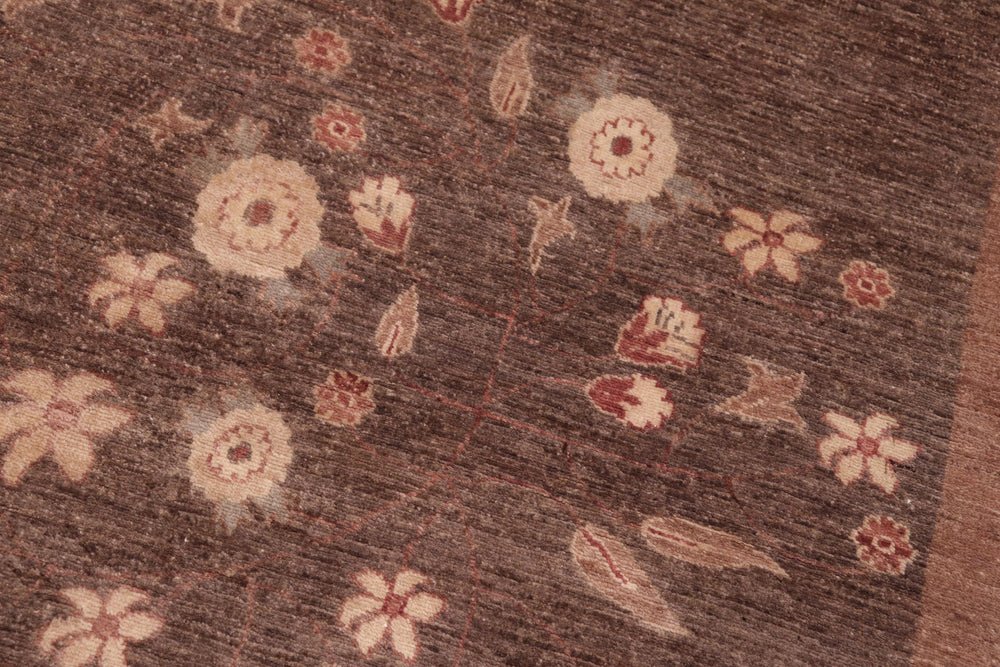handmade Modern Kafkaz Brown Beige Hand Knotted RECTANGLE 100% WOOL area rug 6' x 9'