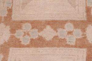 handmade Modern Kafkaz Rust Tan Hand Knotted RECTANGLE 100% WOOL area rug 6' x 9'
