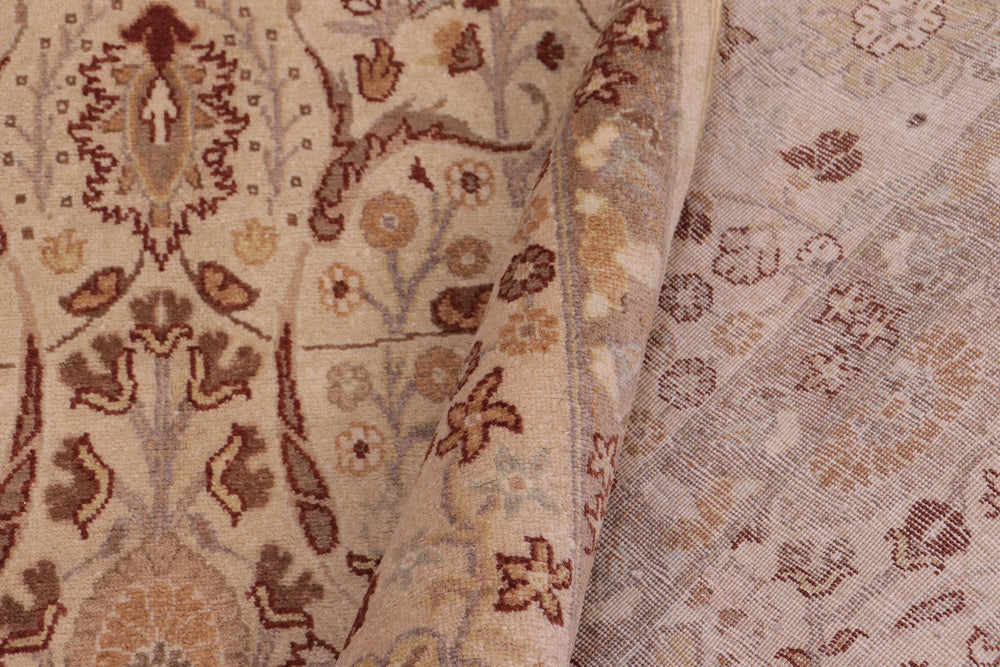handmade Transitional Lahore Tan Tan Hand Knotted RECTANGLE 100% WOOL area rug 6' x 9'