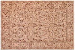 handmade Transitional Lahore Tan Tan Hand Knotted RECTANGLE 100% WOOL area rug 6' x 9'