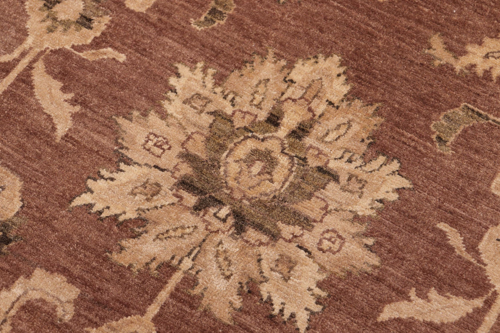handmade Traditional Kafkaz Brown Tan Hand Knotted RECTANGLE 100% WOOL area rug 8x9