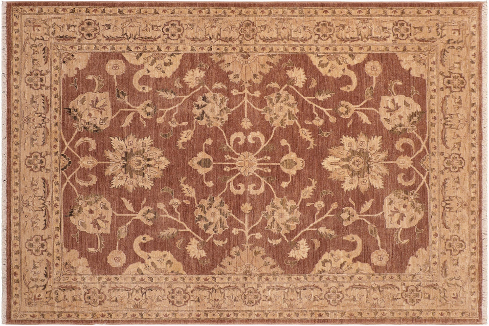 handmade Traditional Kafkaz Brown Tan Hand Knotted RECTANGLE 100% WOOL area rug 8x9