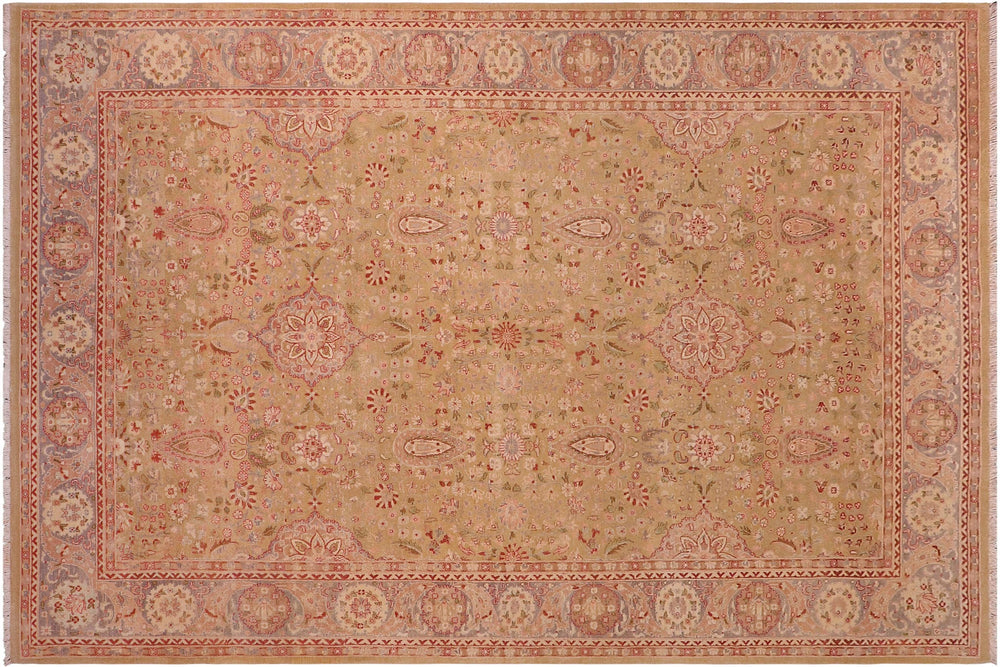 handmade Transitional Sultanabad Lt. Green Gray Hand Knotted RECTANGLE 100% WOOL area rug 6x9