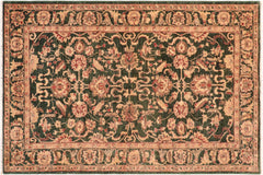 handmade Traditional Kafkaz Green Rust Hand Knotted RECTANGLE 100% WOOL area rug 6x9