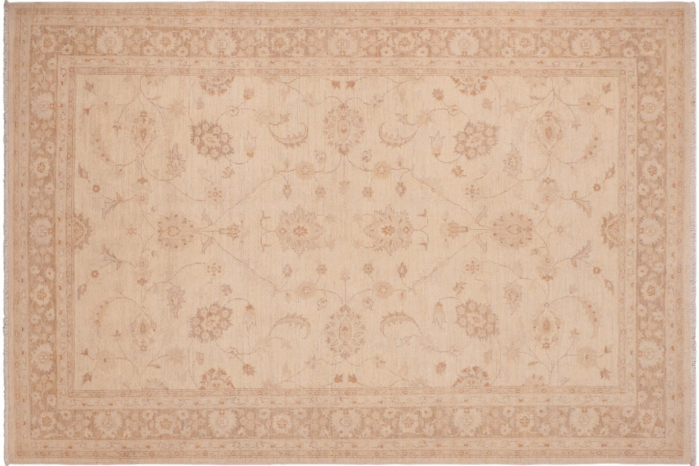 handmade Traditional Kafkaz Tan Brown Hand Knotted RECTANGLE 100% WOOL area rug 6x9