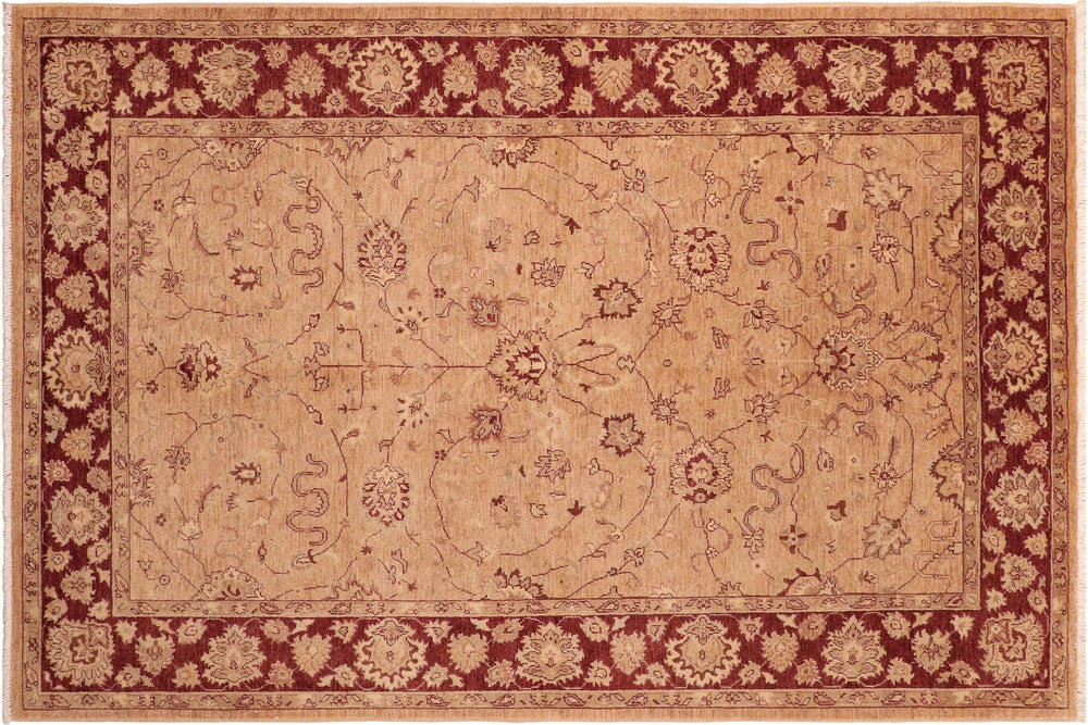 handmade Traditional Kafkaz Brown Red Hand Knotted RECTANGLE 100% WOOL area rug 6x9