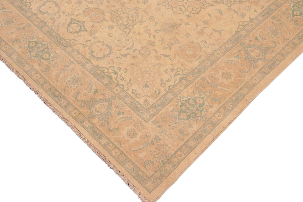 handmade Traditional Kafkaz Tan Gold Hand Knotted RECTANGLE 100% WOOL area rug 6x9