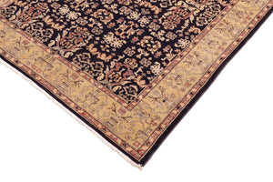 handmade Transitional Kafkaz Blue Gold Hand Knotted RECTANGLE 100% WOOL area rug 6' x 9'