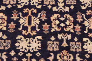 handmade Transitional Kafkaz Blue Gold Hand Knotted RECTANGLE 100% WOOL area rug 6' x 9'