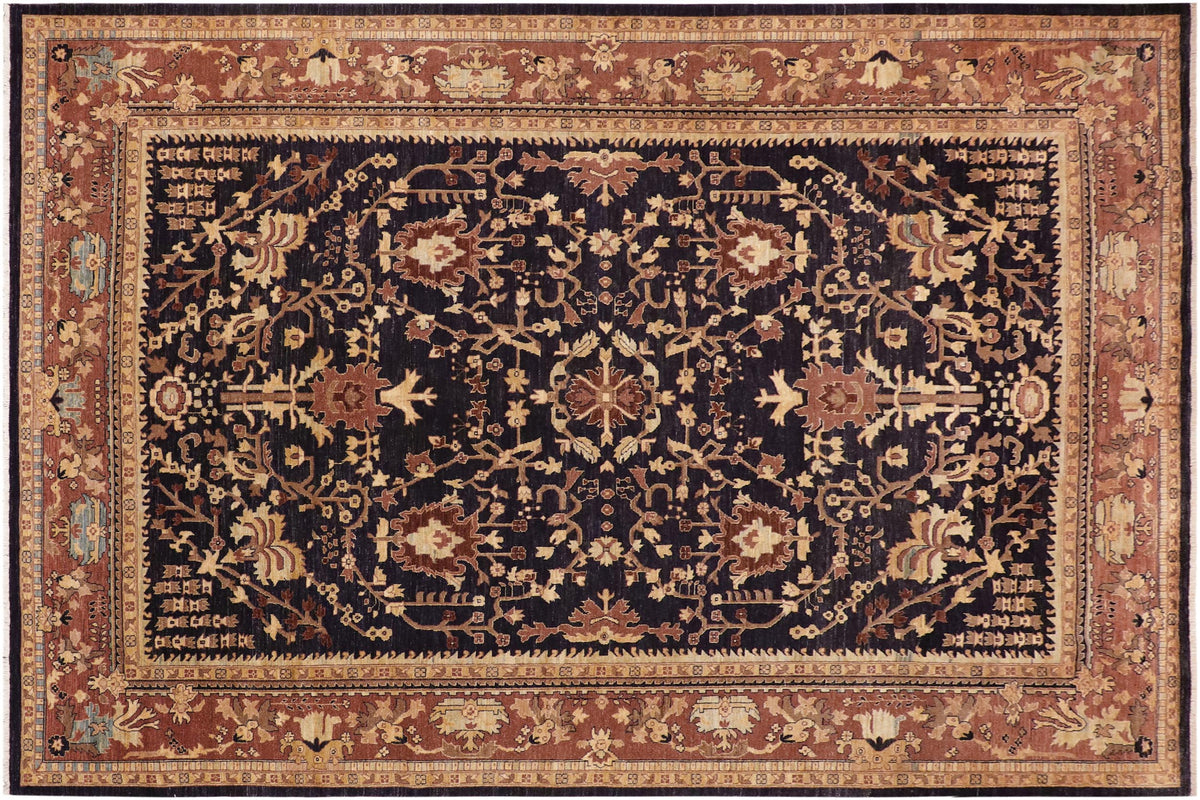Oriental Ziegler Alla Blue/Brown Wool Rug - 9'11'' x 13'9''