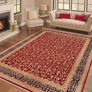 handmade Transitional Kafkaz Red Blue Hand Knotted RECTANGLE 100% WOOL area rug 9' x 12'