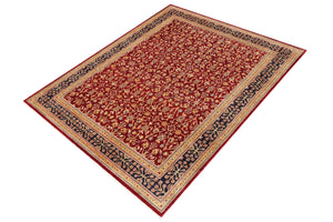 handmade Transitional Kafkaz Red Blue Hand Knotted RECTANGLE 100% WOOL area rug 9' x 12'