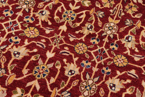handmade Transitional Kafkaz Red Blue Hand Knotted RECTANGLE 100% WOOL area rug 9' x 12'