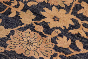 handmade Transitional Kafkaz Blue Tan Hand Knotted RECTANGLE 100% WOOL area rug 10' x 14'