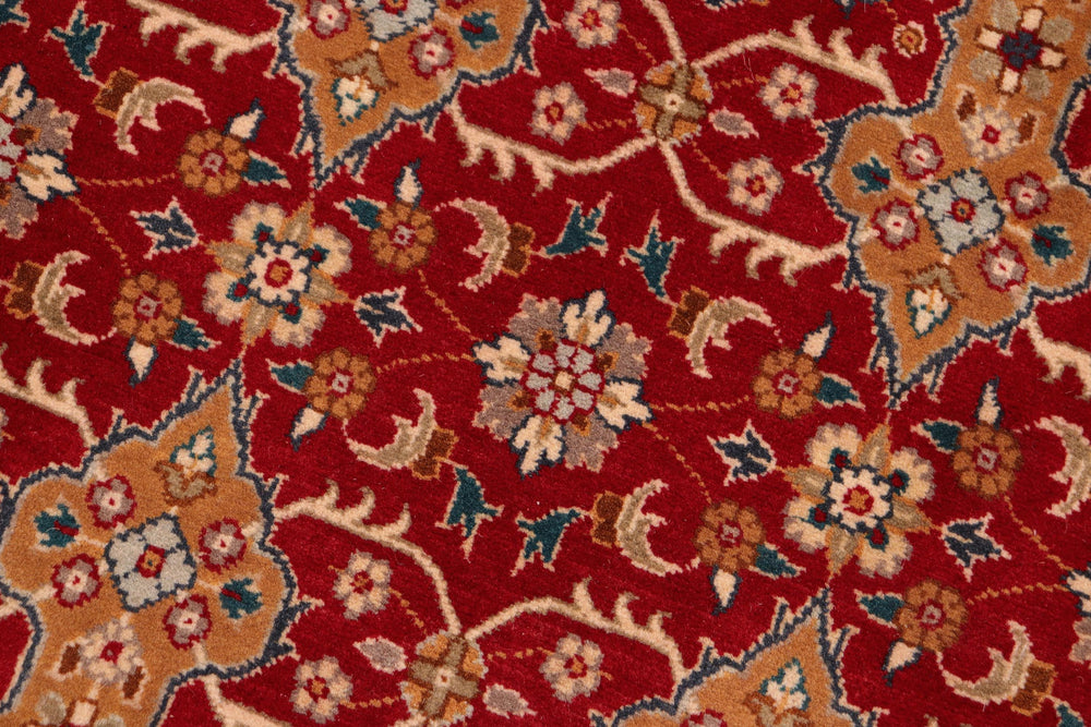 handmade Transitional  Red Gold Hand Knotted RECTANGLE 100% WOOL area rug 6x9