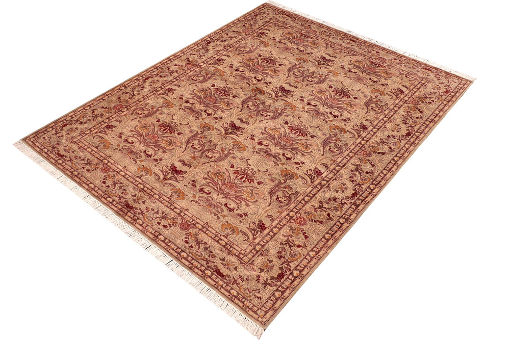 handmade Transitional Sayra Taupe Red Hand Knotted RECTANGLE 100% WOOL area rug 6x9