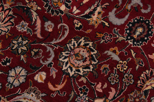 handmade Traditional Abasi Afsha Red Black Hand Knotted RECTANGLE 100% WOOL area rug 6x9