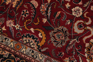 handmade Traditional Abasi Afsha Red Black Hand Knotted RECTANGLE 100% WOOL area rug 6x9