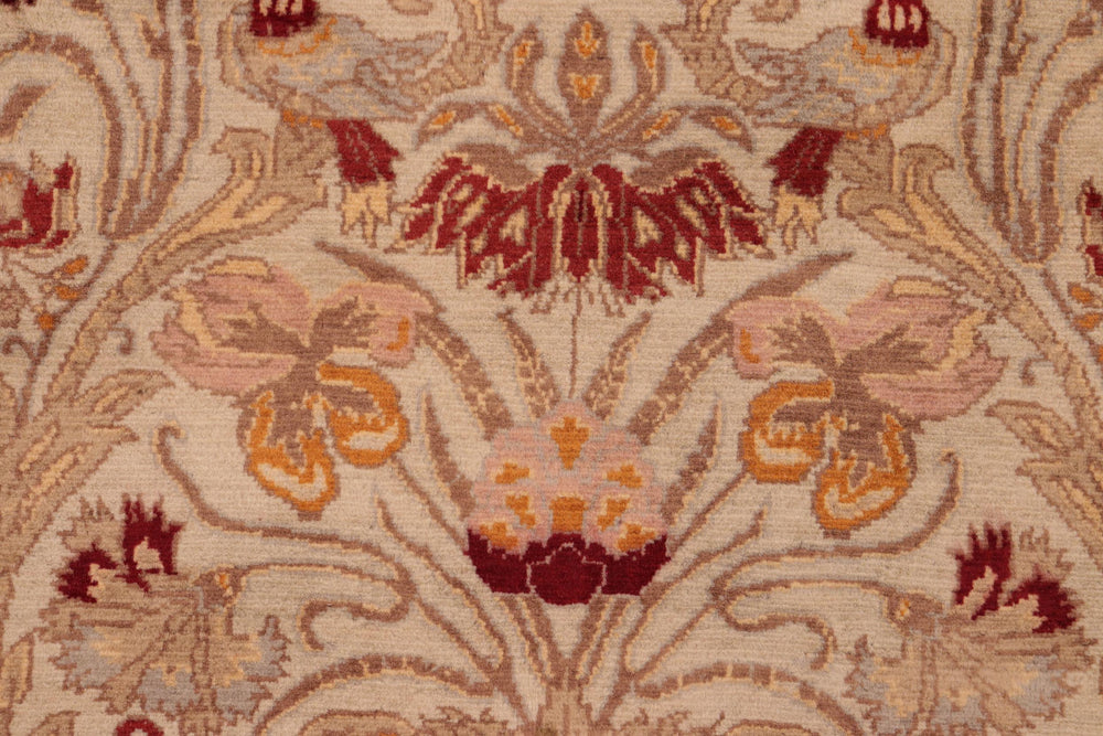 handmade Transitional Sayra Taupe Red Hand Knotted RECTANGLE 100% WOOL area rug 6x9
